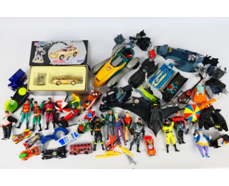 Corgi - DC Comics - Others - A mixed lot of mainly unboxed diecast model vehicles with a group of unboxed action figures and 