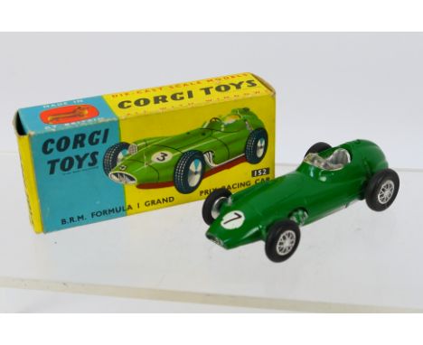Corgi -  A boxed B.R.M. Formula 1 Grand Prix car in dark green # 152. The model appears in Near Mint condition with only a fe
