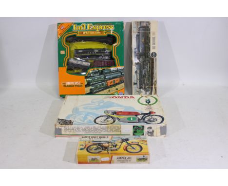 Protar - Airfix - 3 x boxed model kits, a vintage Moto Honda 250 kit in 1:9 scale, a BSA C15 # 3635 a B.R. Mogul locomotive i