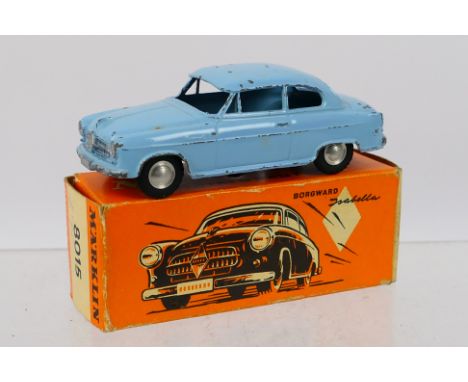 Marklin - A rare boxed Borgward Isabella in light blue # 8015. The model appears in Good condition with signs of use. The box