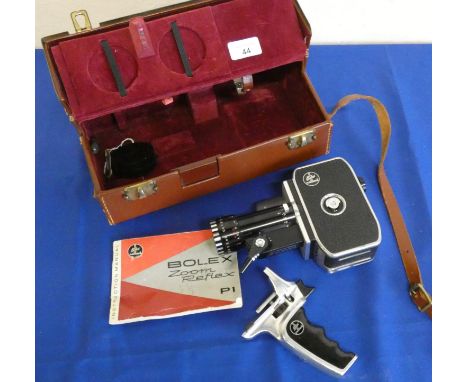 A Bolex P1 Zoom Reflex cine camera in leather case. 