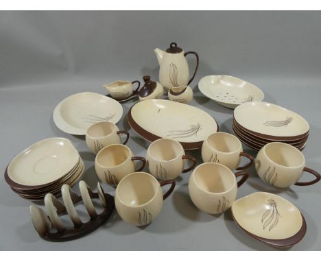 A Carltonware Australia pattern part coffee service, to include, coffee pot, cream jus on stand, sugar bowl, 6 x side plates,