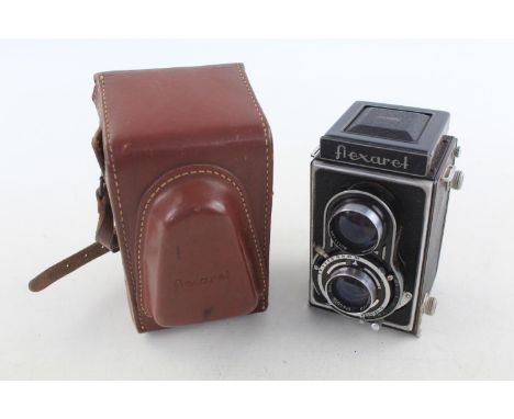 Meopta Flexaret III TWIN LENS CAMERA Meopta 80mm F/3.5 lens Circa 1948 With Original Case  This camera is WORKING and in a vi