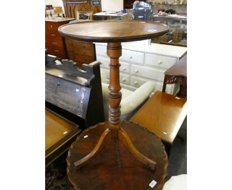 A mahogany wine table with tripod support, diameter 41 cm and 2 other tables (3)