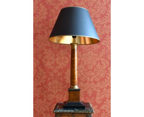 A TABLE LAMP AND SHADE.