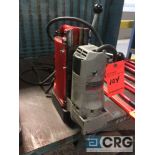 Milwaukee portable magnetic drill, 3/4 inch drill mn 4252-1 motor, mn 4203 magnetic base, 1 phase