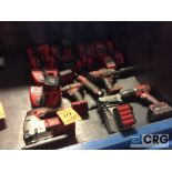 Lot of Milwaukee cordless tools including (1) jigsaw and (4) asst drills with chargers and