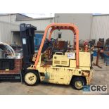 CAT T-80-D propane forklift, ROPS, single stage mast, solid tires (NO FORKS, DOESNT RUN)