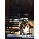 Lot of asst pneumatic hand tools including (1) air hammer, 3/4 inch impact gun, (6) asst ratchets,
