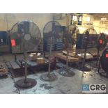 Lot of (4) 30 inch diameter pedestal shop fans