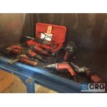 Lot of asst Milwaukee electrical tools including sawzall, heavy duty right angle grinder, jigsaw,