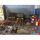 Lot of asst hand tools, portable tool chest and (2) Stanley tool boxes