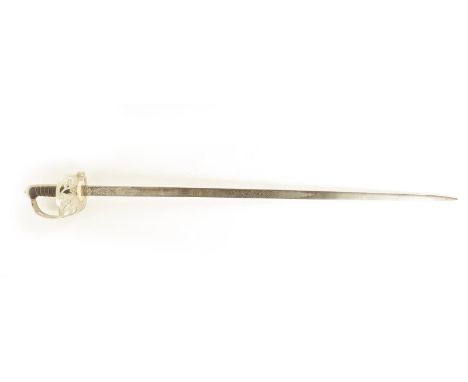 A Edward VII Rifle Regiment officer's dress sword by Wilkinson, with an etched steel blade, pierced guard and shagreen grip, 