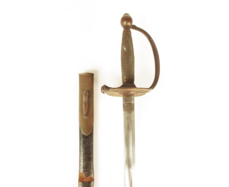 An American NCO's sword, the 81.5cm long steel blade marked 'Made by AMES MFG Co, CHICOPEE, U.S. A.D.K. 1865,' with brass hil