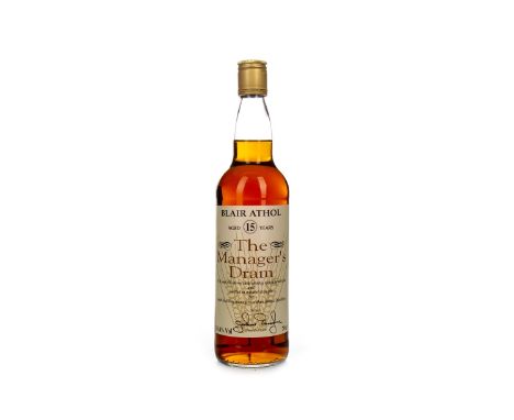 BLAIR ATHOL MANAGERS DRAM AGED 15 YEARS Single Malt Scotch Whisky Sherry cask matured, signed December 1996. 70cl, 59.4% volu