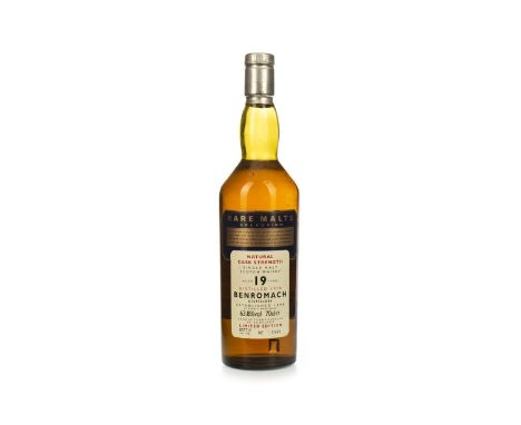 BENROMACH 1979 RARE MALTS AGED 19 YEARS Single Malt Scotch Whisky Bottled May 1998, bottle no. 5801. 70cl, 63.8% volume.