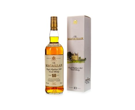 MACALLAN 10 YEARS OLD Single Malt Scotch Whisky Matured in sherry wood. 70cl, 40% volume, in carton.