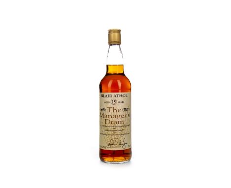 BLAIR ATHOL MANAGERS DRAM AGED 15 YEARS Single Malt Scotch Whisky Sherry cask matured, signed December 1996. 70cl, 59.4% volu