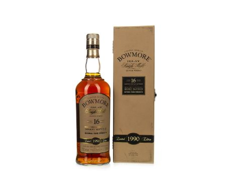BOWMORE 1990 AGED 16 YEARS SHERRY MATURED Single Malt Scotch Whisky 700ml, 53.8% volume, in box.