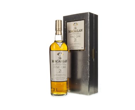 MACALLAN FINE OAK 21 YEARS OLD Single Malt Scotch Whisky Matured in bourbon and sherry casks. 700ml, 43% volume, in box.