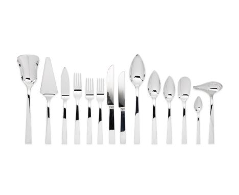 A Modernist German silver flatware serviceRobbe &amp; Berking 'Riva' pattern, placings for eight, comprising: table knives, t