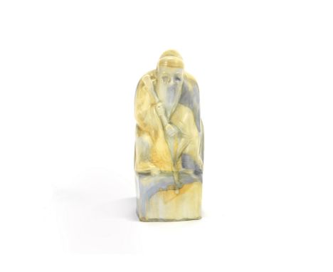 Charles Noke for Royal Doulton'A Mandarin': A Very Rare Ceramic Figure, 1924-1938in a mixed pale blue and yellow glaze; HN641