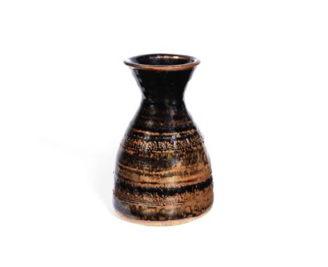 Bernard Leach (British, 1887-1979) for Leach Potterystoneware, of waisted form, with a fusion of tenmoku and iron glazes22cm 