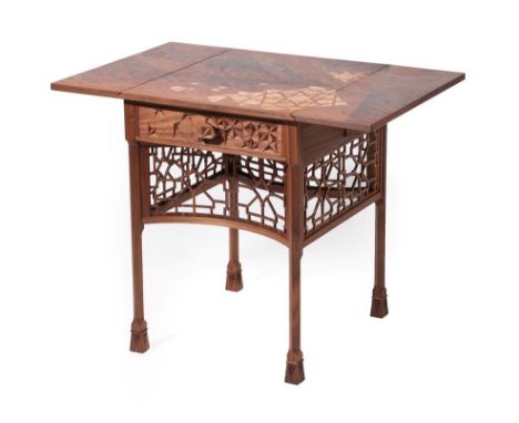 A Lazo Studios Chinese Chippendale Style Walnut Breakfast Table, made by Master Artisan Naseer Yasna and Heieh Wojgani, with 