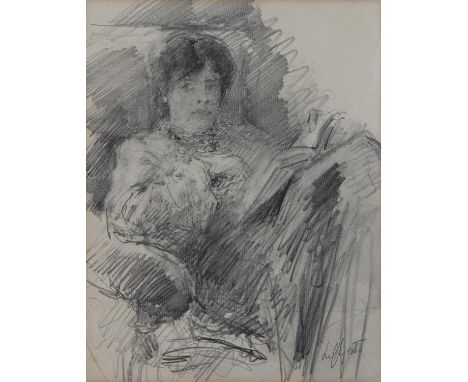 John Butler Yeats RHA (1839-1922)Portrait of Lily YeatsPencil, 24 x 18.5cm (9½ x 7¼'')Inscribed 'Lily Yeats'Provenance: The a