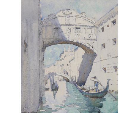 Letitia Marion Hamilton RHA (1878 - 1964)The Bridge of Sighs, VeniceWatercolour, 35 x 29.5cm (13¾ x 11½")Signed with initials