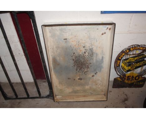 An old butcher's enamel meat tray