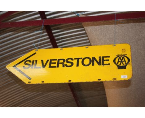A double sided enamel "AA Silverstone" sign