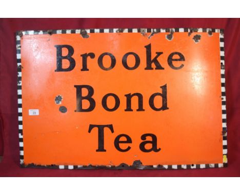 A "Brooke Bond Tea" enamel advertising sign, 51cm x 76cm