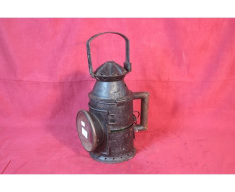 A vintage railway signal lamp