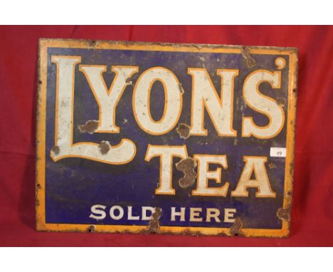 A Lyons Tea enamel advertising sign, 47cm x 62cm