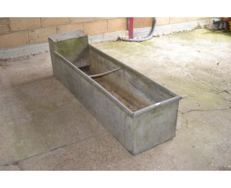 A galvanised water trough