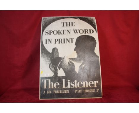 A metal sign The Listener A BBC Production "The Spoken Word In Print" 76cm x 51cm