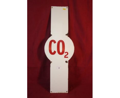 A CO₂ enamel sign, 78cm long