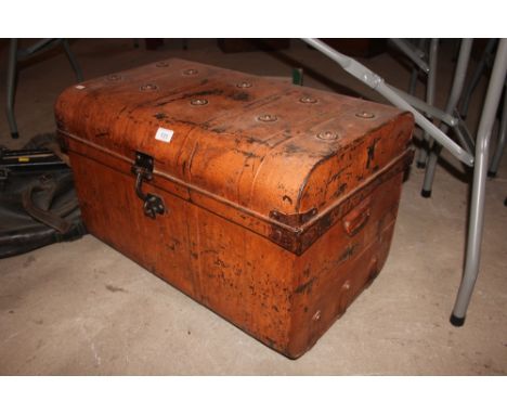 A large metal trunk