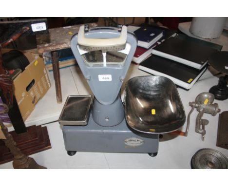 A set of rare Essex County Council weights and measures Bank Teller scales 