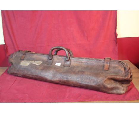 A vintage leather cricket bag 