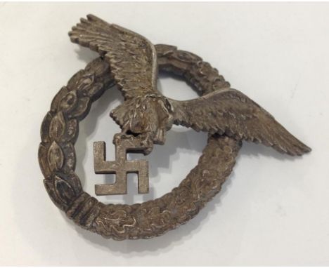 A NAZI PILOT BADGE, impressed mark, W. Beumer Ludenscheid. Notice: No historical Nazi items are guaranteed to be genuine, we 