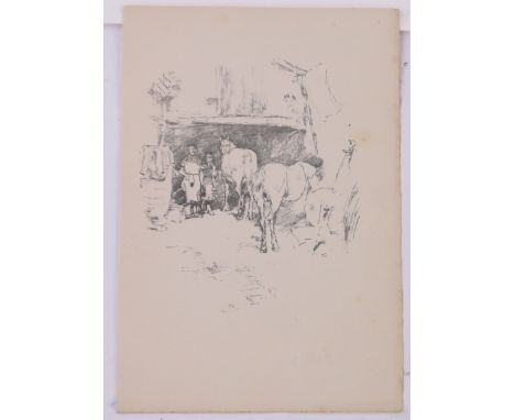 James McNeill Whistler,original lithograph, The Smith's Yard 1897, published in the studio, signed in the plate with the butt