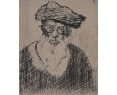 Frank Brangwyn,etching, portrait of a man, signed in pencil, plate size 7" x 6", and 2 etchings after Alma Tadema, framed, (3