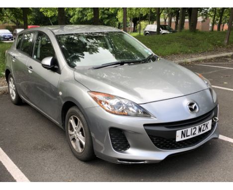 2012 Mazda 3TS motor car, registration number NL12 WZK, silver, 5-door hatchback, 1.6 litre, petrol, manual, first registered