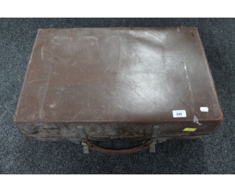 A vintage leather suitcase 