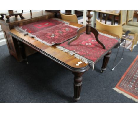 A Victorian mahogany extending dining table with leaf  CONDITION REPORT: 150cm long by 103cm wide by 70cm high when extended.