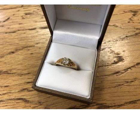 An 18ct gold old-cut diamond solitaire ring, size M CONDITION REPORT: This has British hallmarks for London 1918. It weighs 3