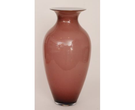 A large contemporary Italian Murano glass vase by C.Nason, of shouldered ovoid form with flared collar neck and everted rim, 