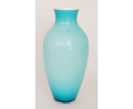 A large contemporary Italian Murano glass vase by C.Nason, of shouldered ovoid form with flared collar neck, cased in clear c